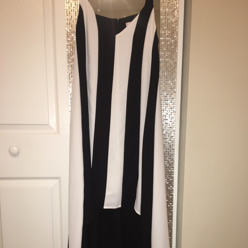 black and white dress